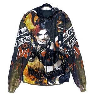 Harley Quinn's Revenge Zip Up Graphic Hoodie Jacket Men's 3XL Print Out Shop